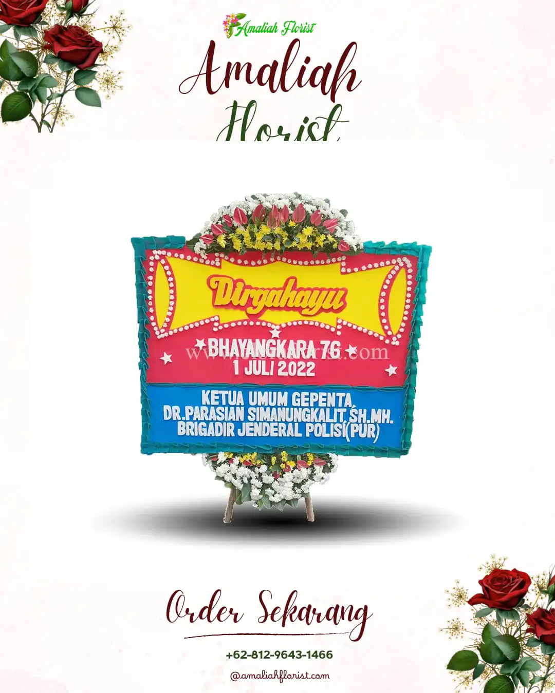 Papan Bunga HUT Ulang Tahun Hiliserangkai